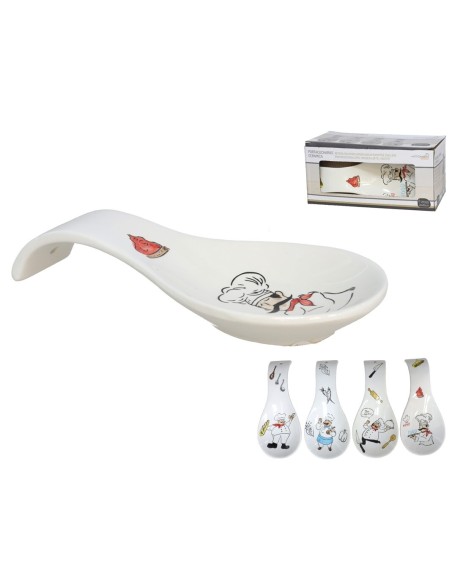 PORTACUCHARAS  24X10X3CM CERAMICA 4 SURTIDOS