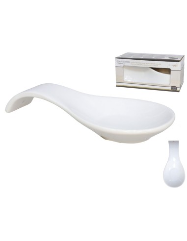 PORTACUCHARAS 24X10X3CM CERAMICA BLANCO