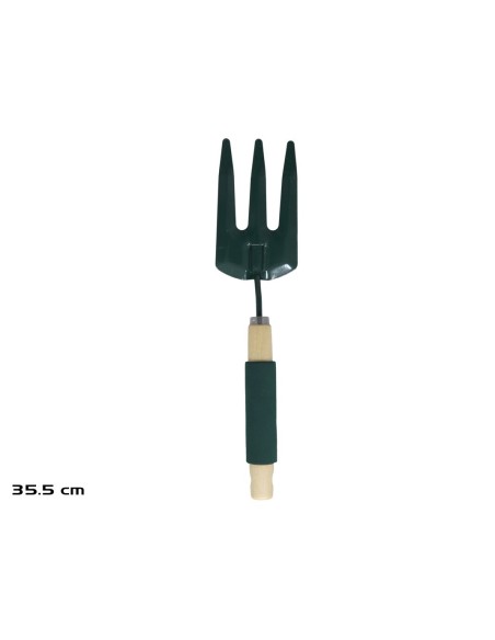 RASTRILLO DE JARDIN VERDE MADERA-EVA-ACERO 35,5x8,