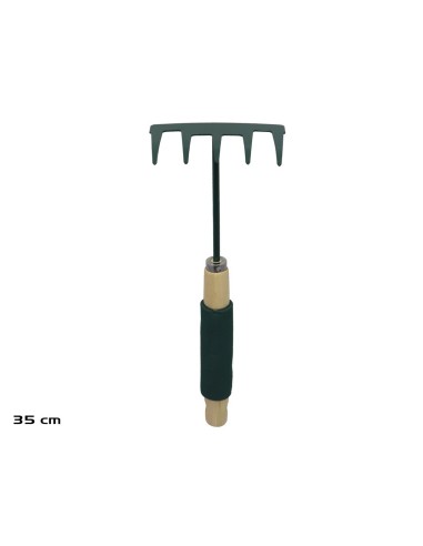 RASTRILLO DE JARDIN VERDE MADERA-EVA-ACERO 35x8,9C