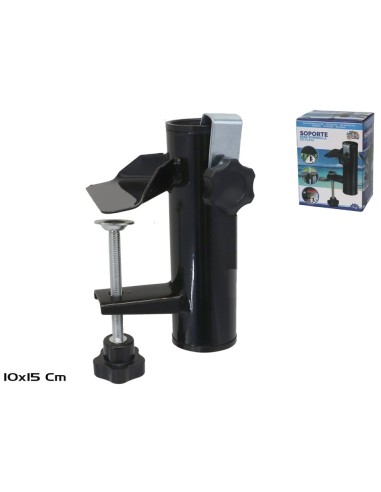 SOPORTE METAL ROSCA SOMBRILLA PLAYA 15X10CM NEGRO