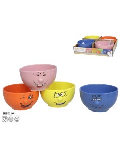 BOWL CERAMICA COMICAL FACES 550ML 4SURT.