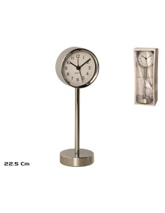 RELOJ DE MESA 7,6X6,6X22,5CM PLATA