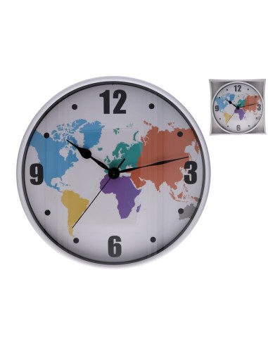 RELOJ DE PARED MUNDO 37,8CM BLANCO
