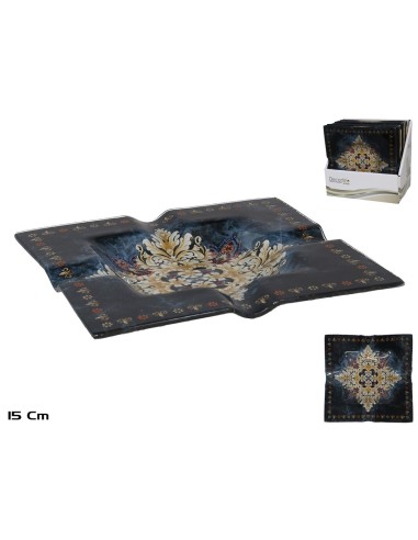 CENICERO CUADRADO CRISTAL SHIELD 15X15CM
