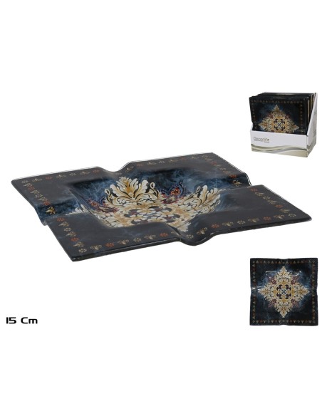 CENICERO CUADRADO CRISTAL SHIELD 15X15CM