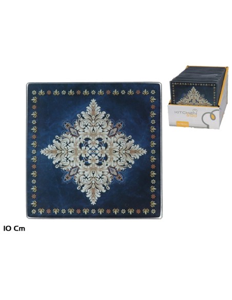 POSAVASOS CRISTAL CUADRADO SHIELD 10X10CM