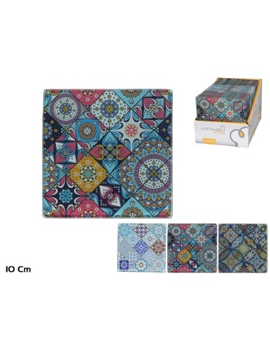 POSAVASOS CRISTAL CUADRADO CHURCH 10X10CM 3 SURTID