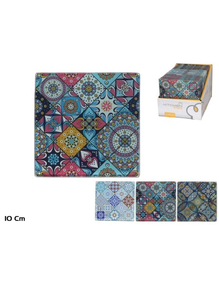 POSAVASOS CRISTAL CUADRADO CHURCH 10X10CM 3 SURTID