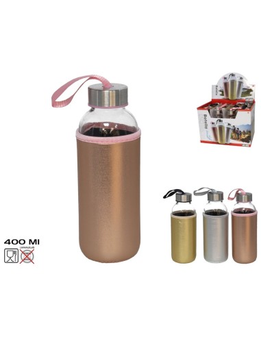 BOTELLA CRISTAL CON FUNDA 400ML ENCHANTE