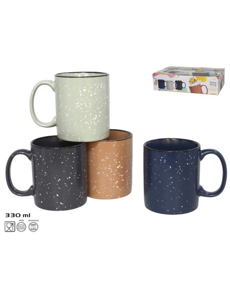 TAZA MUG GRES 330ML ONTARIO 4 SURTIDAS