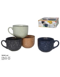 TAZA JUMBO GRES 500ML ONTARIO 4 SURTIDAS