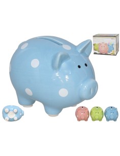 HUCHA MEDIANA CERDITOS 3 COLORES SURT 14,3X10X10,6