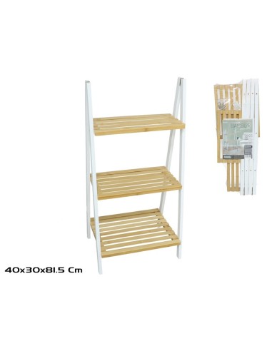 ESTANTERIA BAMBU 3 NIVELES 40X30X81,5 CM