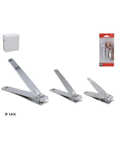 SET 3 CORTAUÑAS SURTIDOS 8X1,5 CM