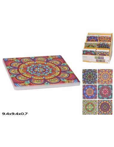 POSAVASOS 9,4X9,4X0,7CM TUNEZ 6 SURTIDOS