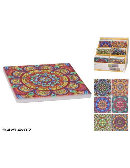 POSAVASOS 9,4X9,4X0,7CM TUNEZ 6 SURTIDOS