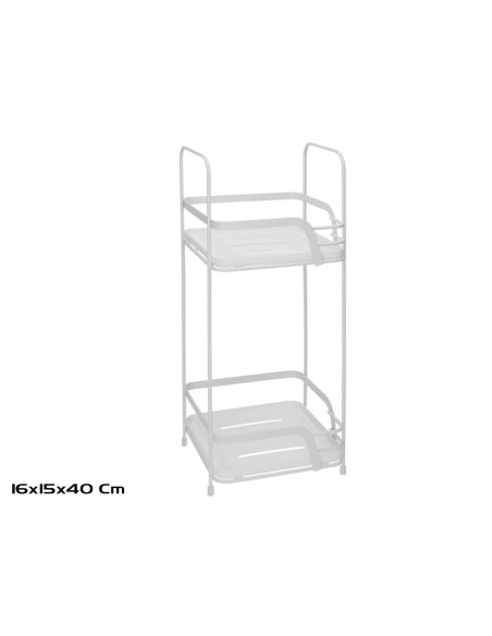 ESTANTERIA 16X15X40CM BLANCO METAL 2 NIVELES LUCK