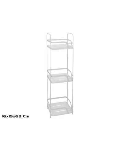 ESTANTERIA 16X15X63CM BLANCO METAL 3 NIVELES LUCK