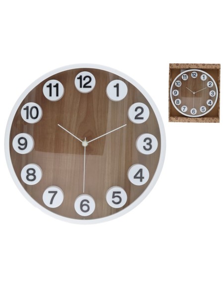 RELOJ DE PARED MADERA NEGRA NUMEROS 3D 30 CM