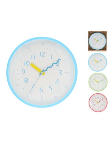 RELOJ DE PARED INFANTIL 3 COL SURT 25 CM