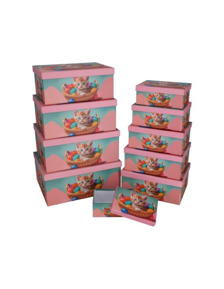 SET 10 CAJAS GATO 37,5X29X16 CM