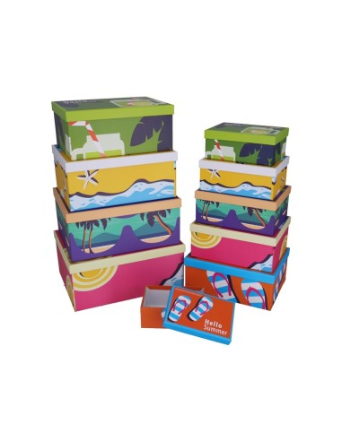 SET 10 CAJAS HELLO SUMMER 37,5X29X16 CM