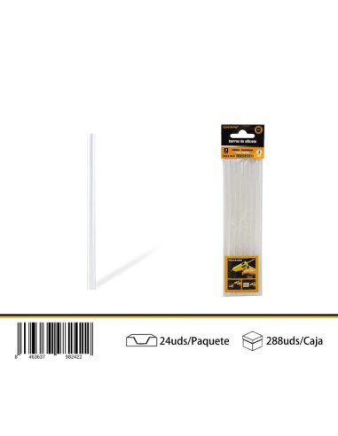 BARRAS DE SILICONA 0.7*18CM  7PCS