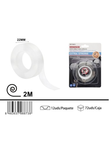 CINTA 22X3M DOBLE CARA ACREILICA