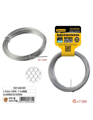 ALAMBRE DE HIERRO 1.5mm-100G -7.5m
