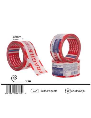 CINTA PRECAUCION FRAGIL 48X50