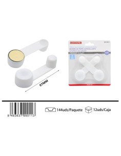 TOPE PUERTA CON RETENEDOR BLANCO 2PCS