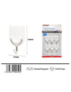 PERCHA AUTOADHESIVA 6PCS