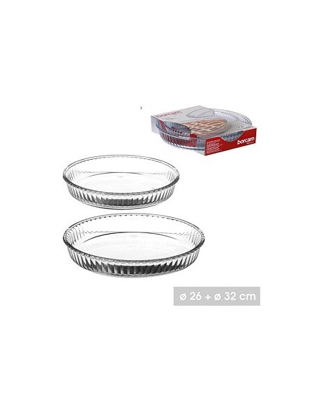 FUENTE 32CM Y 26CM 2UND REDONDAS CRISTAL PASABAHC