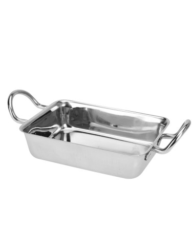 BANDEJA 14X10CM C/ASAS ACERO INOX