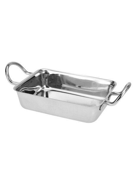 BANDEJA 14X10CM C/ASAS ACERO INOX
