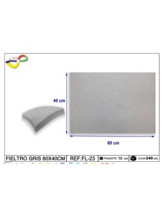 FIELTRO GRIS 60X40CM