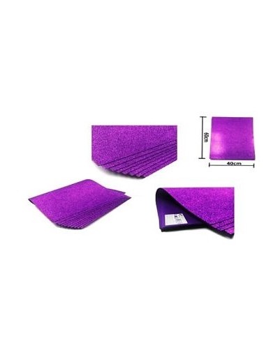 GOMA EVA VIOLETA PURPURINA 40X60CM 10UND