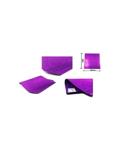 GOMA EVA VIOLETA PURPURINA 40X60CM 10UND