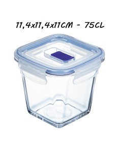 FIAMBRERA 75CL 11.4X11.4X11CM CUADRADO HERMETICO PURE BOX