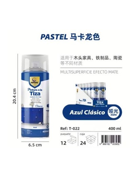 SPRAY TIZA 22-AZUL CLASICO 400ML