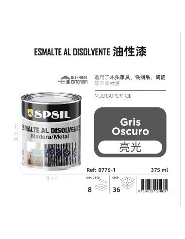 ESMALTE 375ML GRIS OSCURO