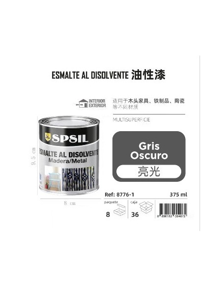 ESMALTE 375ML GRIS OSCURO