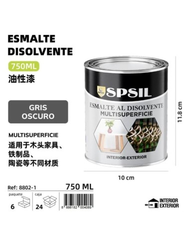 ESMALTE 750ML GRIS OSCURO