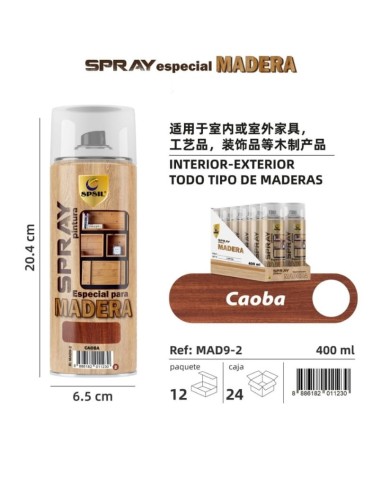 SPRAY PINTURA 400ML MADERA CAOBA
