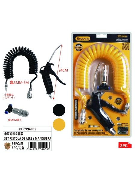 SET PISTOLA DE AIRE Y MANGUERA