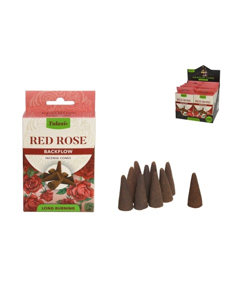 INCIENSO 28G 10 CONOS TULASI RED ROSE