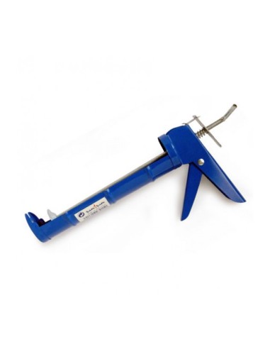 PISTOLA SILICONA METALICA AZUL