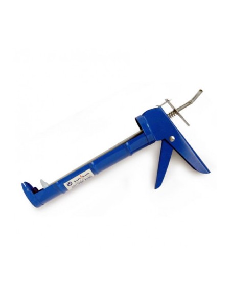 PISTOLA SILICONA METALICA AZUL