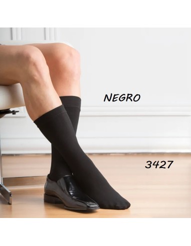 CALCETIN NEGRO 2 PARES 70 DEN UNISEX CAÑA ALTA